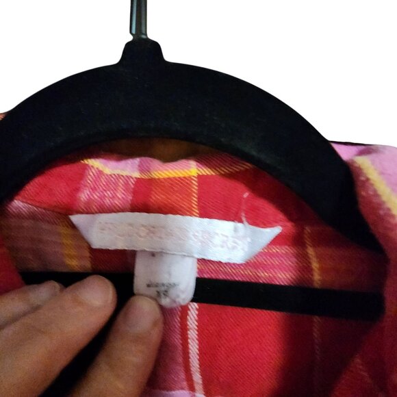 Victorias Secret Plaid Cotton Pajama Set Red & Pink Size M - Picture 2 of 3